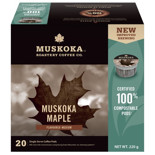 Muskoka Roastery Coffee Compatible Coffee Pods Muskoka Maple 20 K-Cups 220 g