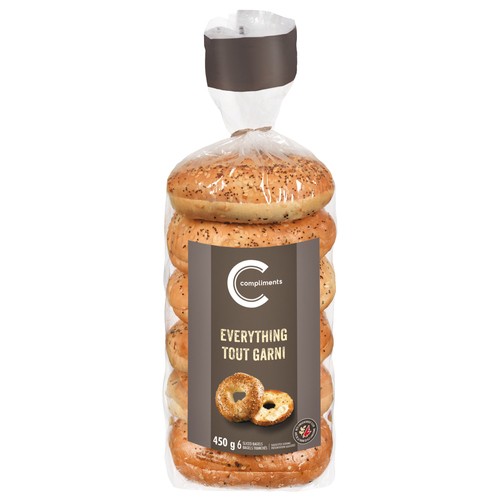 Compliments Everything Bagels 6 Pack 450 g