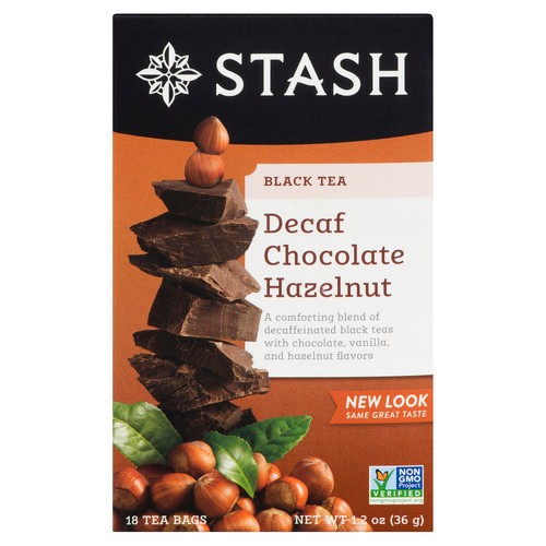 Stash Caffeine-Free Black Tea Decaf Chocolate Hazelnut 18 Tea Bags