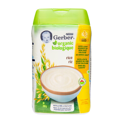 Gerber Organic Baby Cereal Rice 208 g