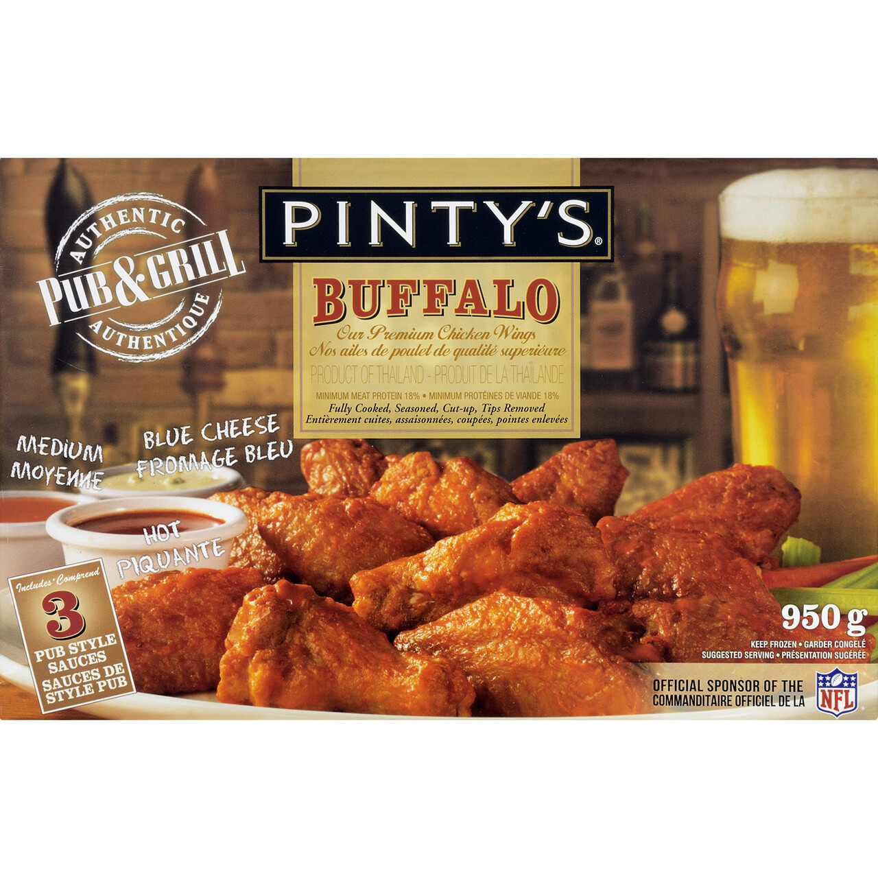 Pinty's Pub And Grill Frozen Buffalo Wings 950 g Voilà Online
