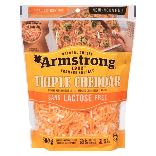 Armstrong Lactose-Free Shredded Cheese Triple Cheddar 500 g