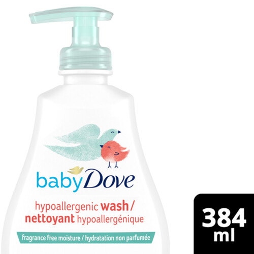 Dove Baby Wash Fragrance Free Moisture Gently Cleanses Baby'S Skin 384 ml