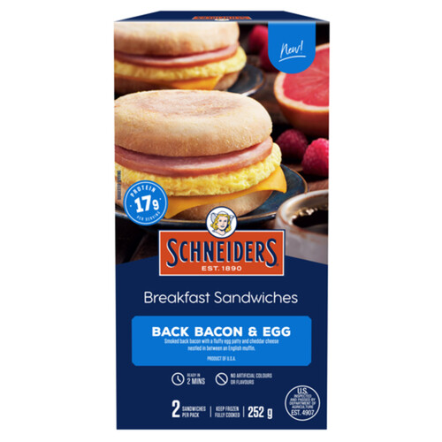 Schneiders Breakfast Sandwiches Back Bacon & Egg 252 g