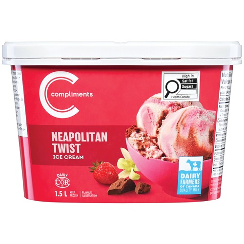 Compliments Ice Cream Neapolitan Twist 1.5 L