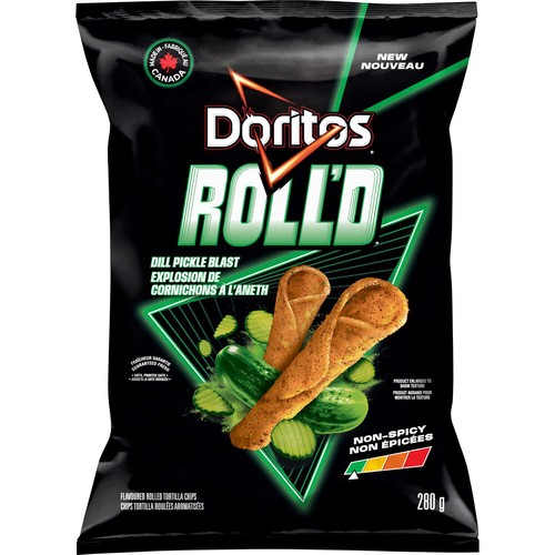 Doritos Roll'd Tortilla Chips Dill Pickle Blast Flavoured 280 g