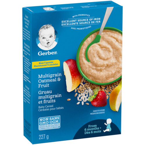 Gerber Stage 2 Baby Cereal Multigrain Oatmeal & Fruit 227 g