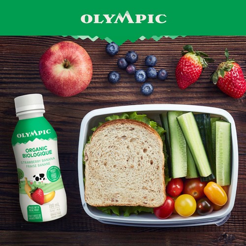Olympic Kids Organic Drinkable Yogurt Strawberry Banana 4 x 190 ml