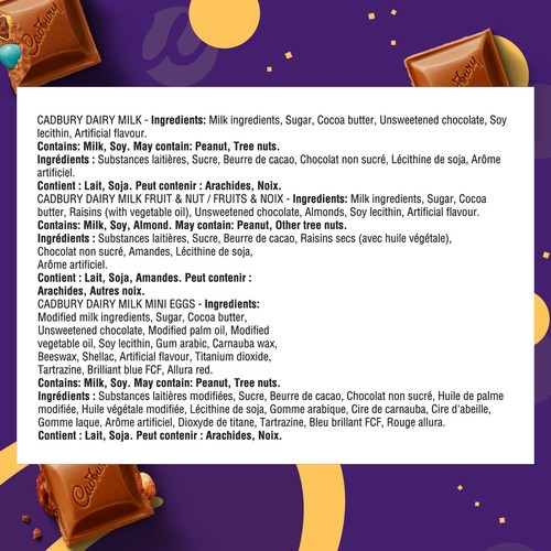 Cadbury Dairy Milk Assorted Gift Box Chocolate Mini Bars 304 g