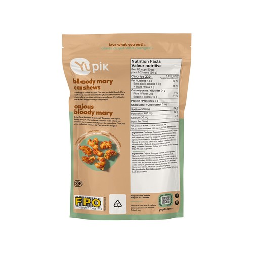 Yupik Snack Cashews Bloody Mary 136 g