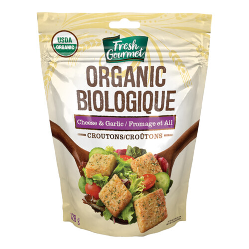 Fresh Gourmet Organic Croutons Cheese & Garlic 128 g