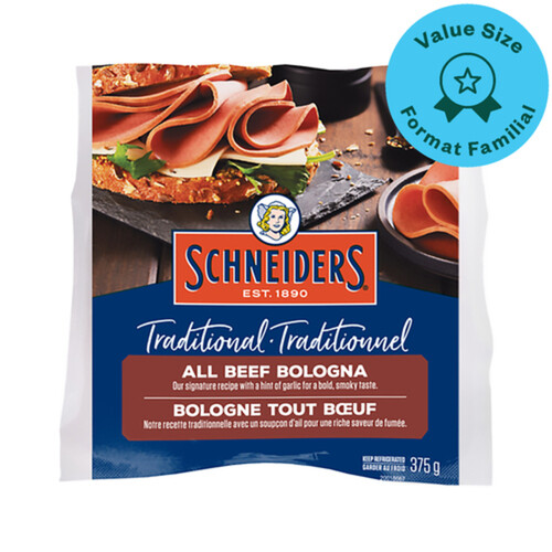 Schneiders Traditional All Beef Bologna Value Size 375 g