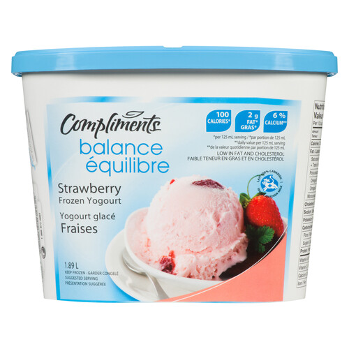 Compliments Balance Frozen Yogurt Strawberry 1.89 L