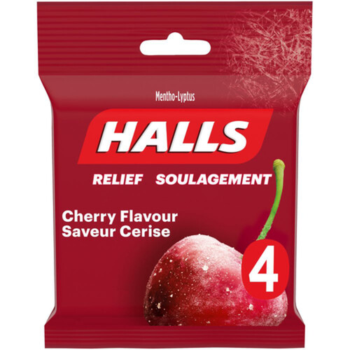 Halls Mentho-Lyptus Cherry Cough Drops 4 x 9 EA