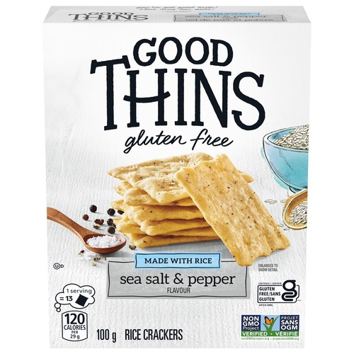 Christie Good Thins Gluten-Free Rice Crackers Sea Salt & Pepper 100 g