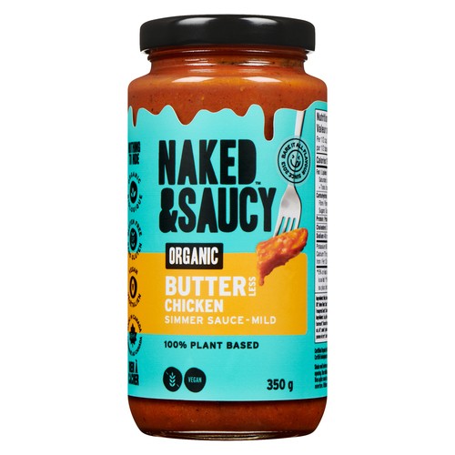 Naked & Saucy Organic Simmer Sauce Butter Less Chicken Mild 350 g 