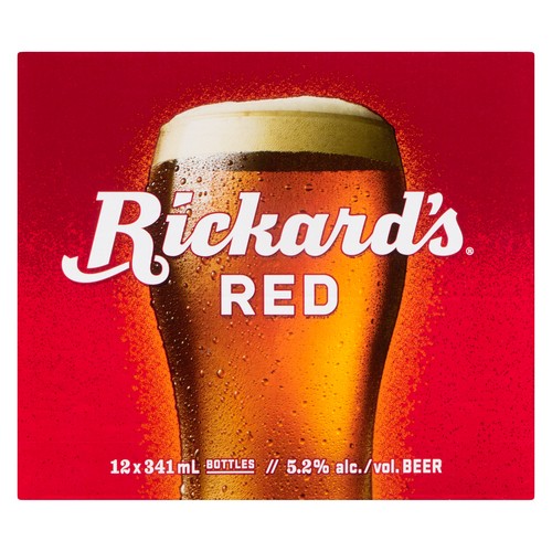 Rickard's Red Beer 5.2% Alcohol 12 x 341 ml (bottles)