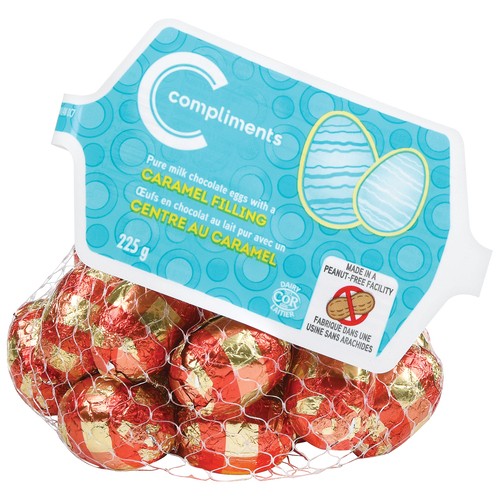 Compliments Milk Chocolate Eggs Caramel 225 g