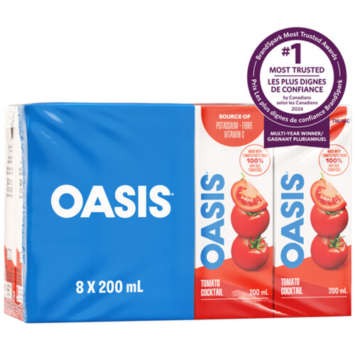 Oasis Juice Cocktail Boxes Tomato Cocktail 8 x 200 ml