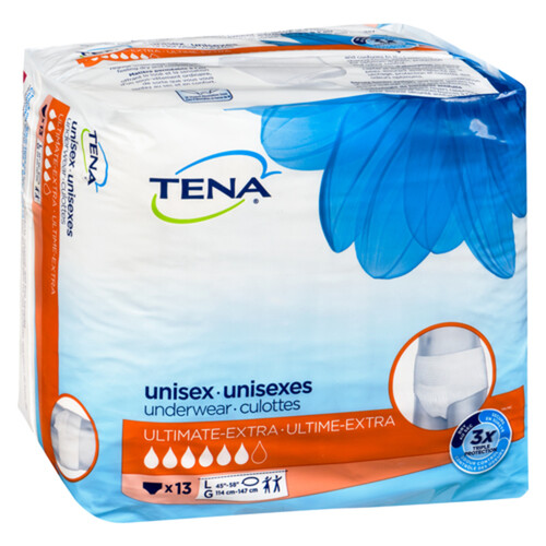 Tena Disposable Protective Underwear Unisex Ultimate Large 13 EA