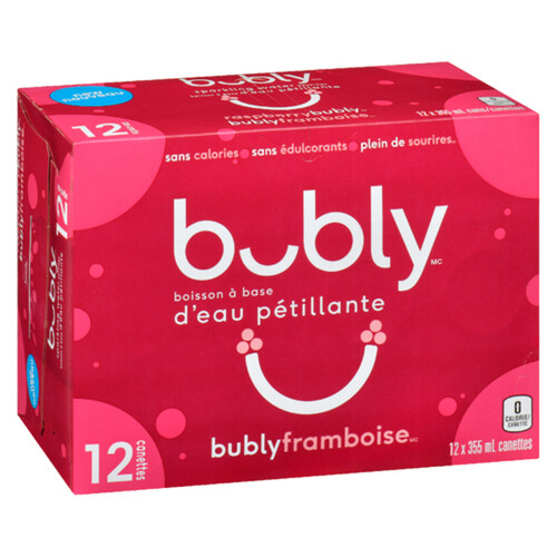 Bubly Sparkling Water Raspberry 12 x 355 ml (cans)