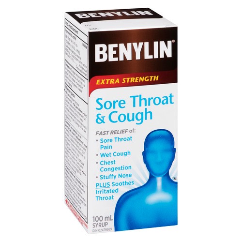 Benylin Cough Syrup Adult Sore Throat 100 ml