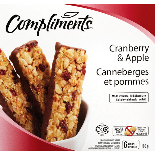 Compliments Granola Bars Cranberry Apple 180 g