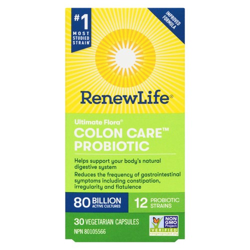 Renew Life Ultimate Flora Probiotics Colon Care Vegetarian Capsules 30 Count