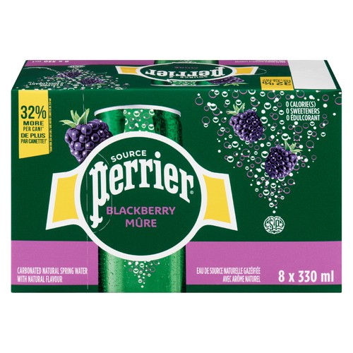 Perrier Sparkling Water Blackberry 8 x 330 ml (cans)