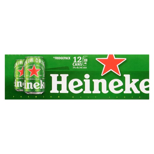 Heineken Beer 5% Alcohol Pale Lager 12 x 330 ml (cans)