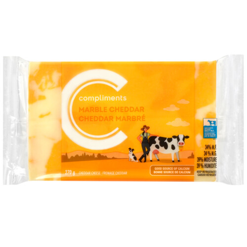 Compliments Cheese Cheddar Marble Block 270 g