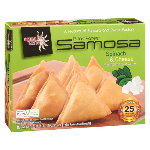 Apna Taste Samosa Spinach & Cheese 550 g (frozen)