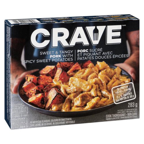 CRAVE Frozen Meal Sweet & Tangy Pulled Pork With Spicy Sweet Potatoes 283 g