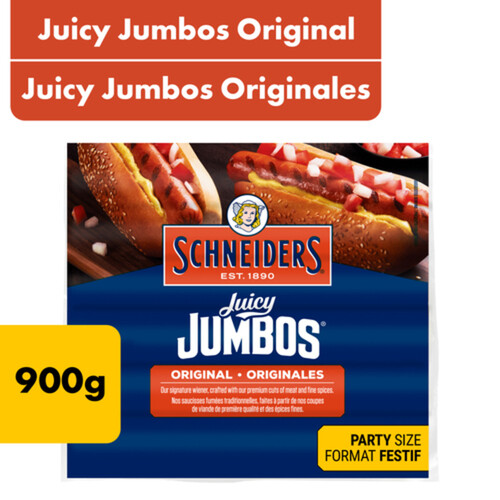 Schneiders Juicy Jumbos Hot Dogs Original Family Pack 900 g