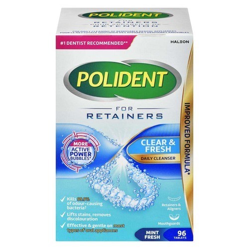 Polident Daily Cleanser For Retainers Mint Fresh Tablets 96 Count