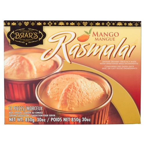 Brar's Frozen Dessert Rasmalai Mango 850 g