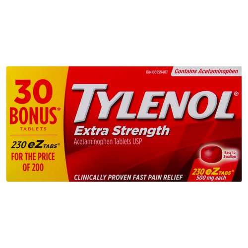 Tylenol Extra Strength 500 mg EZ Tabs 230 EA