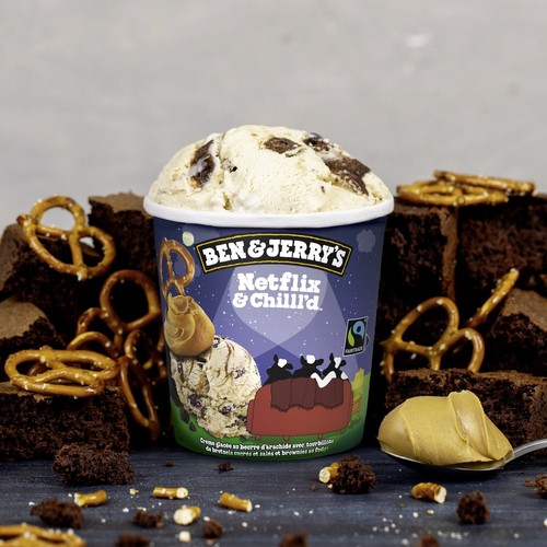 Ben & Jerry's Ice Cream Netflix & Chilll'd Peanut Butter With Sweet & Salty Pretzel 473 ml