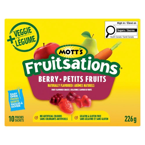 Mott's Fruitsations + Veggie Gluten-Free Naturally Flavoured Snacks Berry 226 g