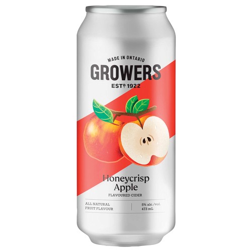 Growers 5% Alcohol Cider Honey Crisp Apple 473 ml (can)