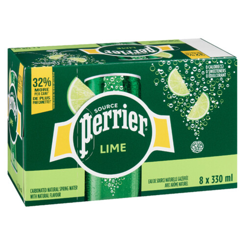 Perrier Sparkling Water Lime 8  x 330 ml (cans)