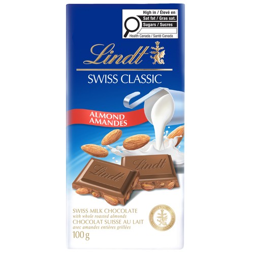 Lindt Swiss Classic Milk Chocolate Bar Almond 100 g