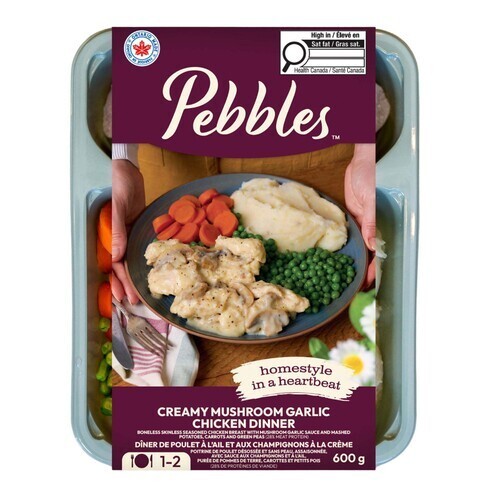 Pebbles Frozen Dinner Meals Chicken Creamy Mushroom Garlic 600 g