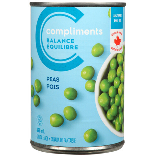 Compliments Canned Salt-Free Balance Peas 398 ml