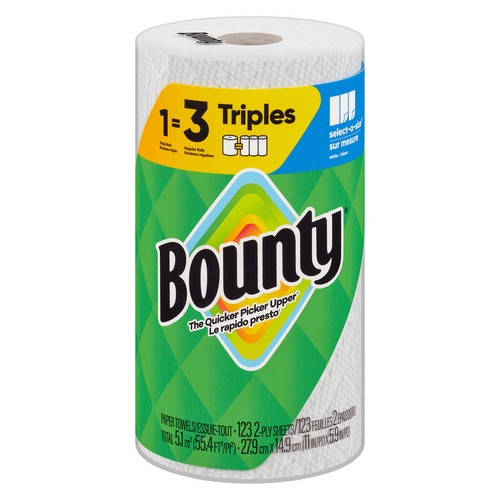 Bounty Paper Towel 2-Ply 1 Triple Rolls x 123 Sheets 