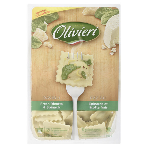 Olivieri Fresh Ricotta & Spinach Ravioli 600 g