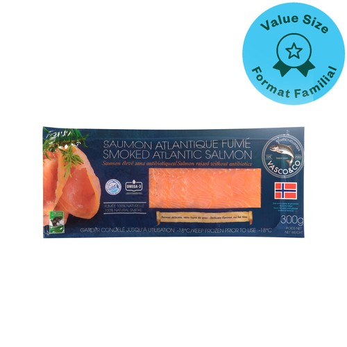 Vasco & Co Frozen Smoked Atlantic Salmon 300 g