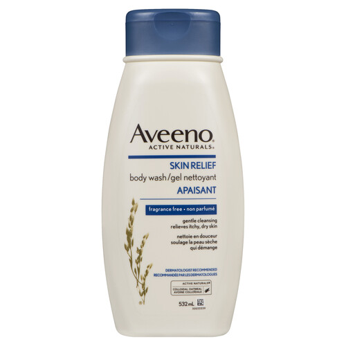 Aveeno Active Naturals Body Wash Fragrance Free Skin Relief Dry & Itchy 532 ml