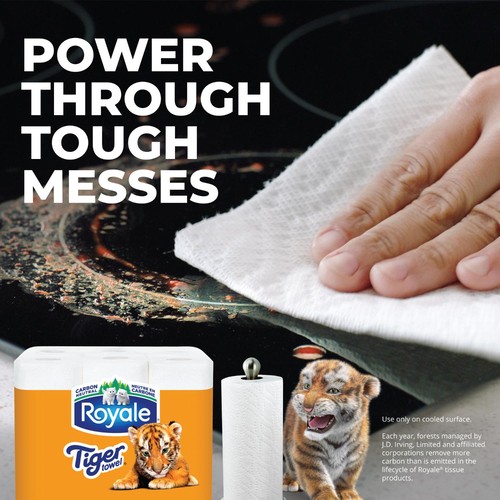 Royale Tiger Towel Paper Towel 12 Equal 18 Handy Half Sheet Rolls