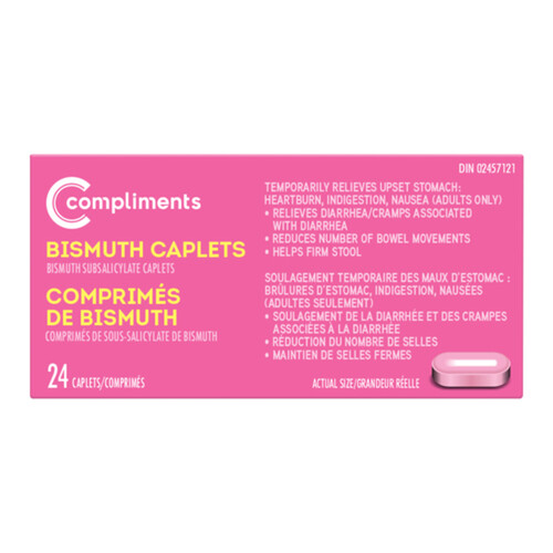 Compliments Bismuth Caplets 24 EA